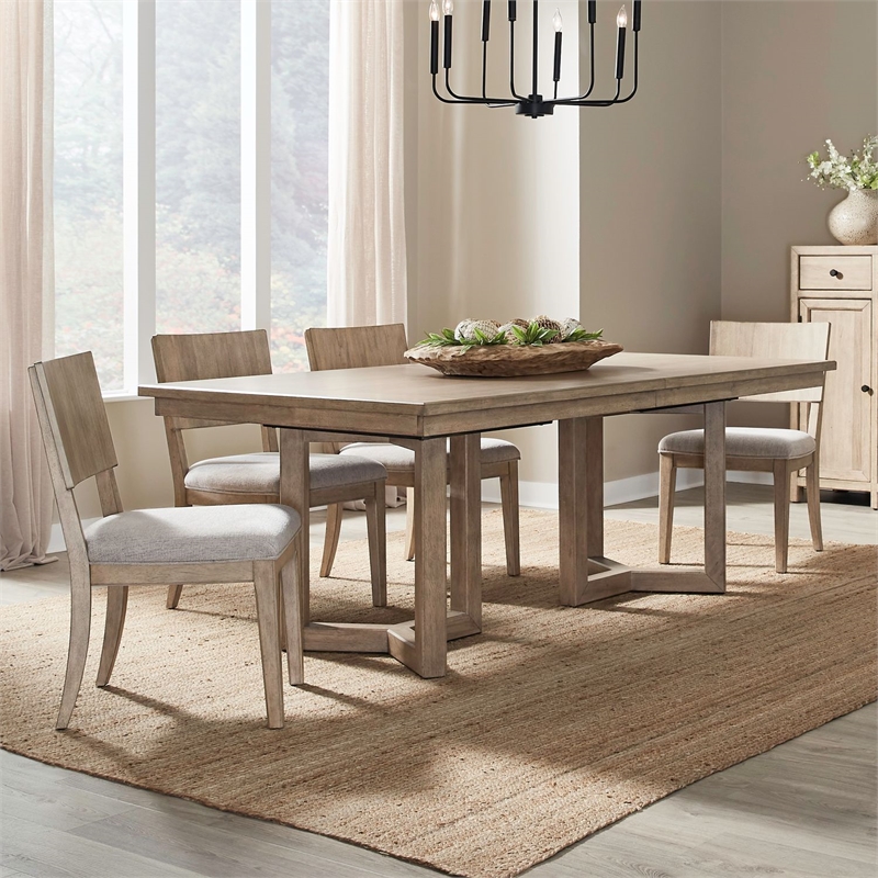 Liberty Furniture Proximity Place 5 Piece Double Pedestal Table Set - Brown