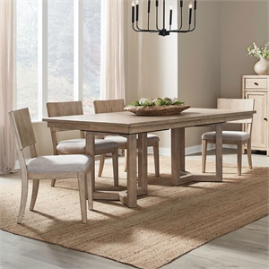 Liberty Furniture Proximity Place 5 Piece Double Pedestal Table Set - Brown
