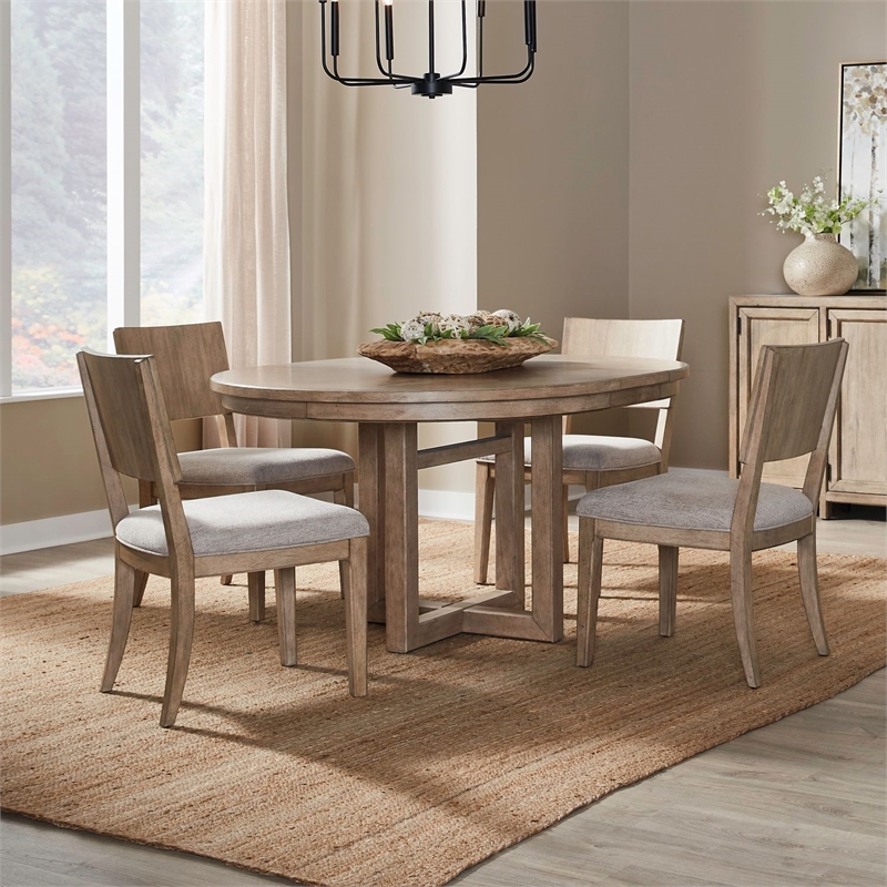 Liberty Furniture Proximity Place 5 Piece Pedestal Table Set - Brown