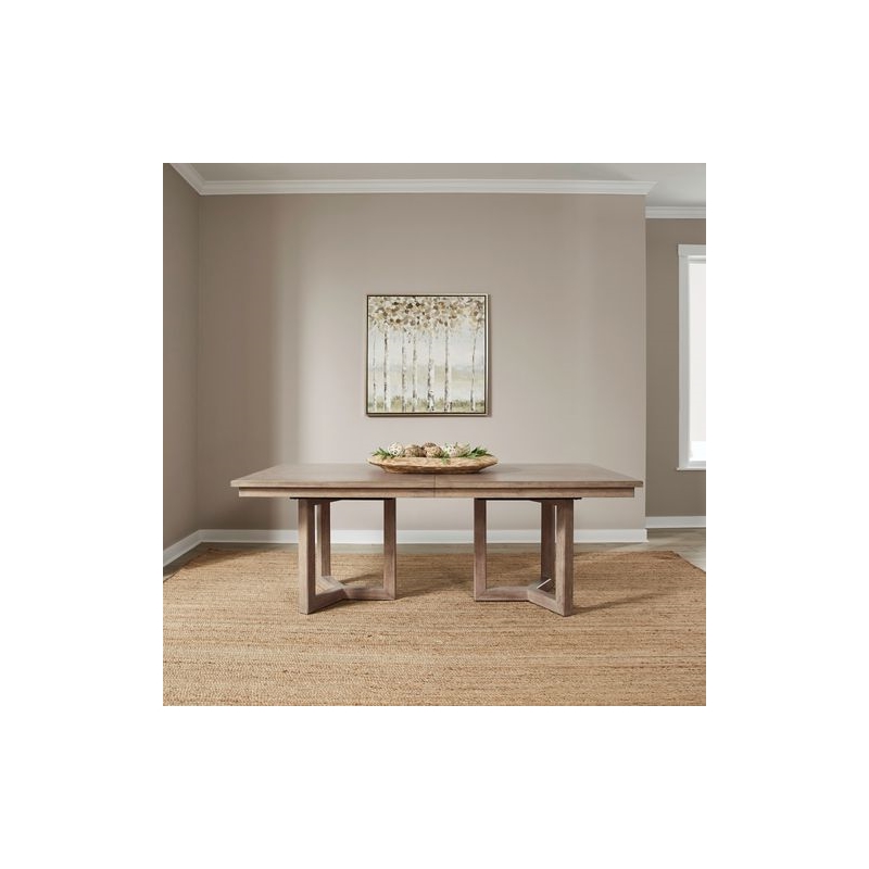 Liberty Furniture Proximity Place Opt 5 Piece Double Pedestal Table Set - Brown