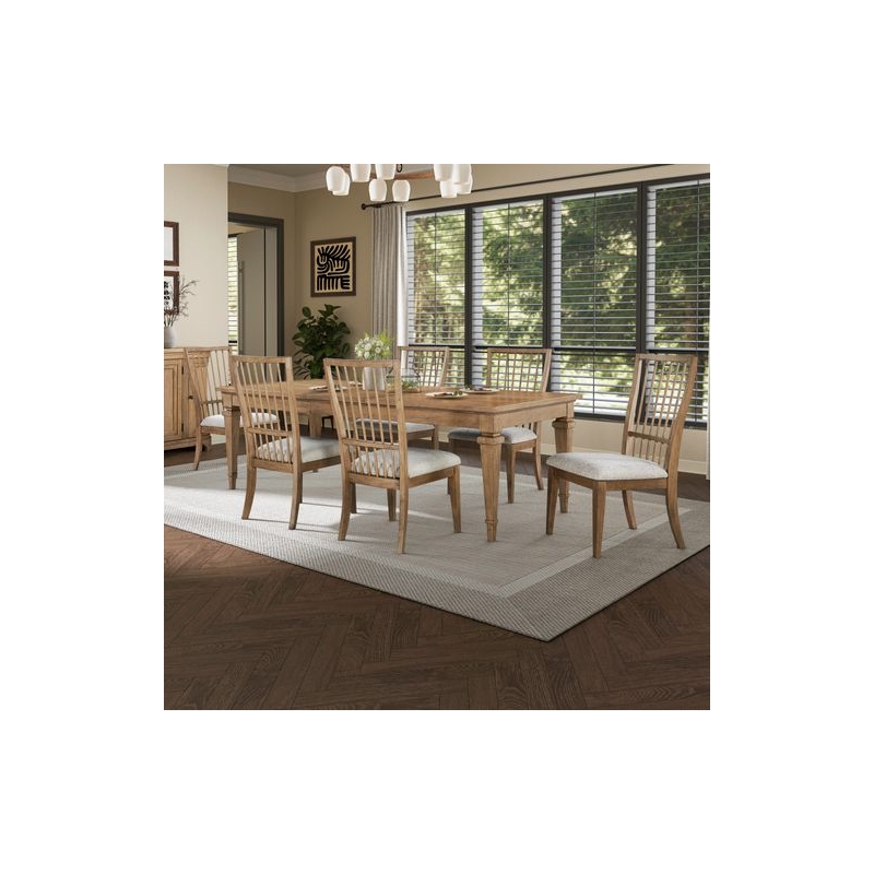 Liberty Furniture Haven Hills 7 Piece Rectangular Table Set - Brown