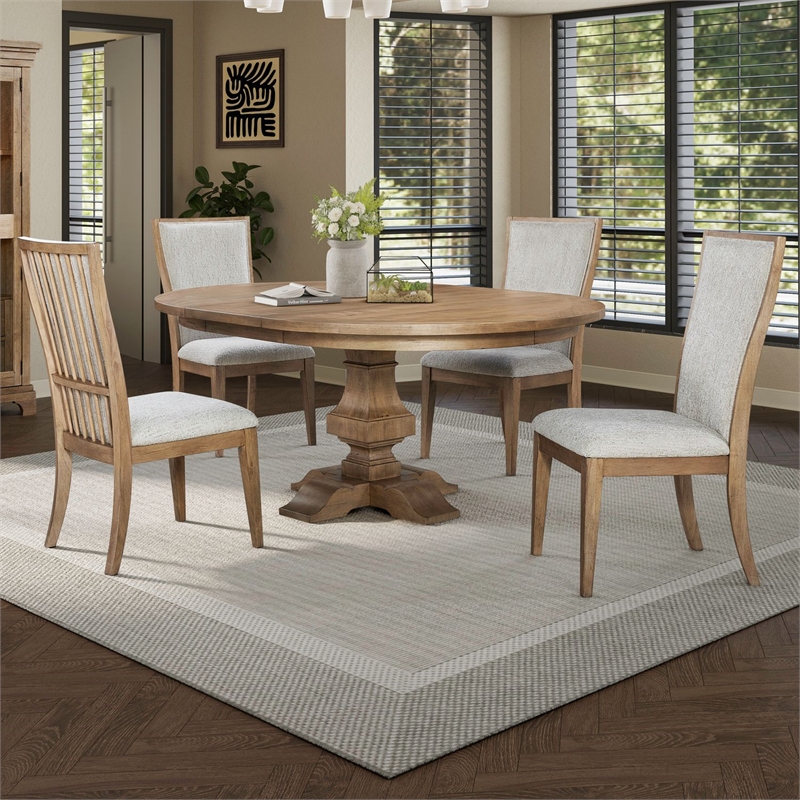 Liberty Furniture Haven Hills Opt 5 Piece Pedestal Table Set - Brown
