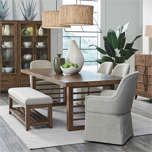 Liberty Furniture Shaker Lakes 6 Piece Double Pedestal Table Set - Brown