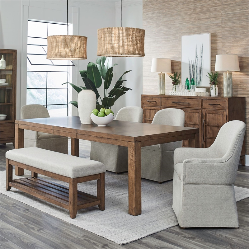 Liberty Furniture Shaker Lakes 6 Piece Rectangular Table Set - Brown