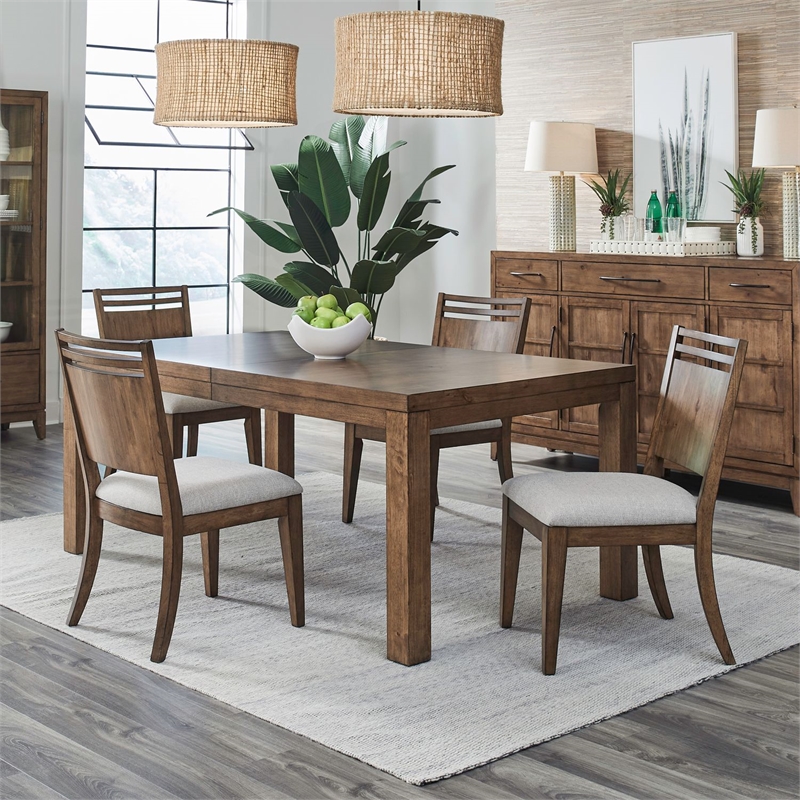 Liberty Furniture Shaker Lakes Opt 5 Piece Rectangular Table Set - Brown