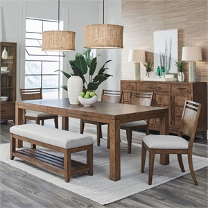 Liberty Furniture Shaker Lakes Opt 6 Piece Rectangular Table Set - Brown