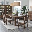 Liberty Furniture Shaker Lakes Opt 7 Piece Double Pedestal Table Set - Brown