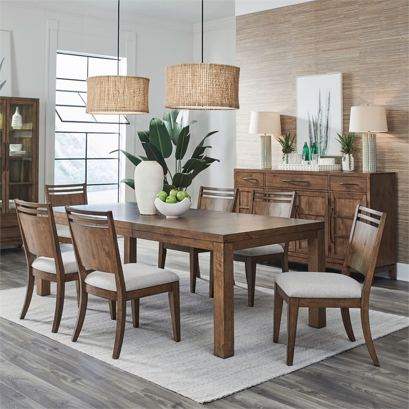 Liberty Furniture Shaker Lakes Opt 7 Piece Rectangular Table Set - Brown