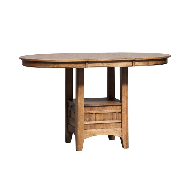 Liberty Furniture Santa Rosa 5 Piece Pub Dining Room Set with Chairs - Brown Wood