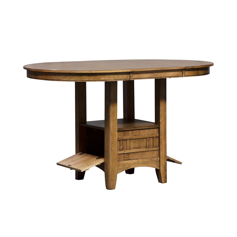 Liberty Furniture Santa Rosa 5 Piece Pub Dining Room Set with Chairs - Brown Wood
