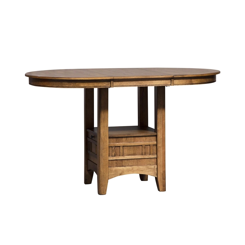 Liberty Furniture Santa Rosa 5 Piece Pub Dining Room Set with Chairs - Brown Wood