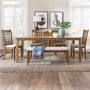 Liberty Furniture Santa Rosa 6 Piece Rectangular Table Dining Room Set with Chairs - Brown Wood