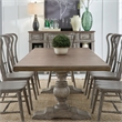 Liberty Furniture River Place 9 Piece Trestle Table Dining Room Set with Chairs - Gray Wood
