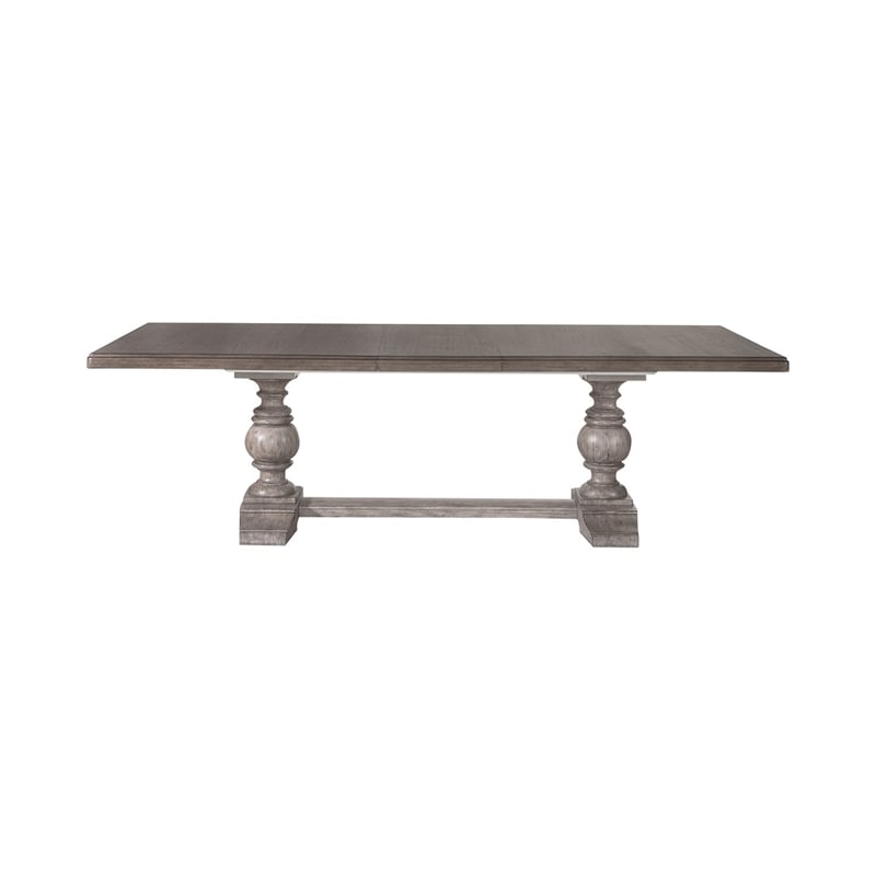 Liberty Furniture River Place 9 Piece Trestle Table Dining Room Set with Chairs - Gray Wood