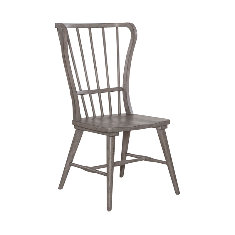 Liberty Furniture River Place 9 Piece Trestle Table Dining Room Set with Chairs - Gray Wood