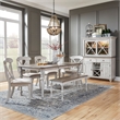 Liberty Furniture Ocean Isle 6 Piece Rectangular Table Dining Room Set with Chairs - White Wood
