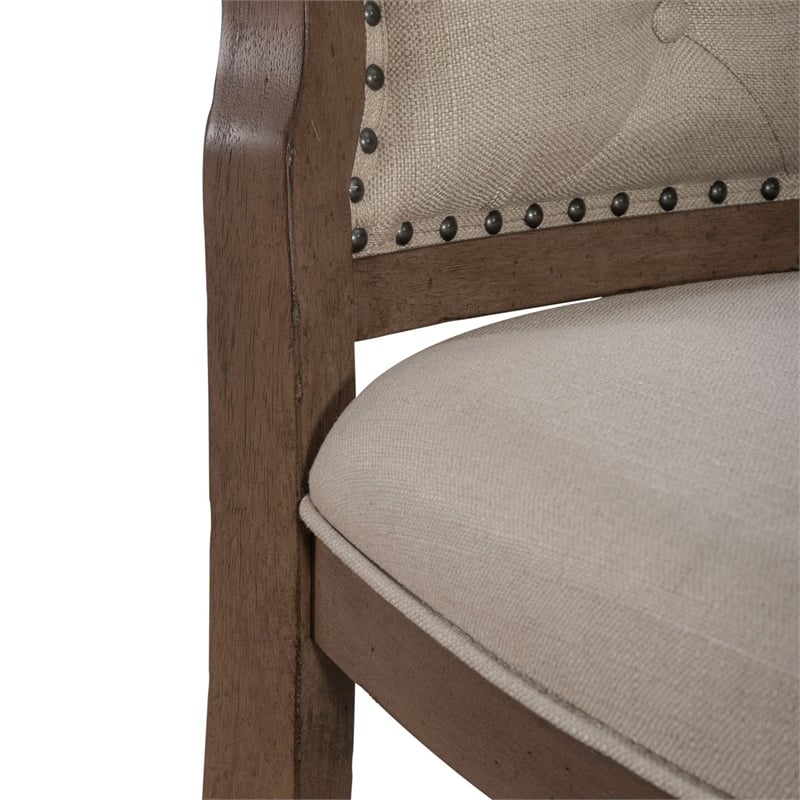 Liberty Furniture Americana Farmhouse Optional 5 Piece Pedestal Table Dining Room Set with Chairs Taupe Wood