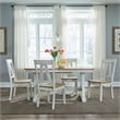 Liberty Furniture Lindsey Farm 5 Piece Trestle Table Dining Room Set with Chairs - White Wood