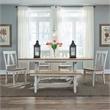 Liberty Furniture Lindsey Farm 6 Piece Trestle Table Dining Room Set with Chairs - White Wood