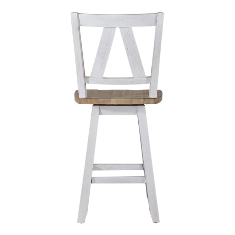 Liberty Furniture Lindsey Farm 7 Piece Gathering Table Dining Room Set with Chairs - White Wood