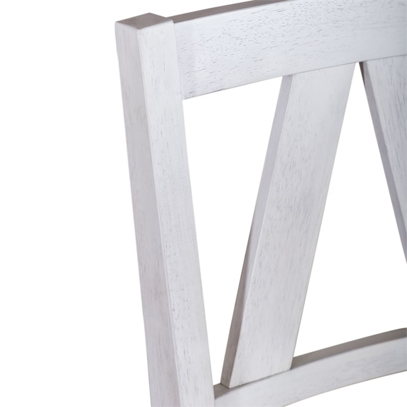 Liberty Furniture Lindsey Farm 7 Piece Gathering Table Dining Room Set with Chairs - White Wood