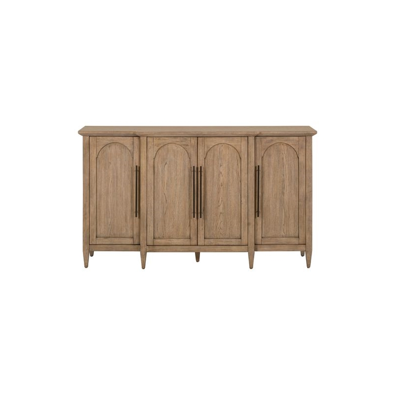 Liberty Furniture Pavilion 4 Door Accent Cabinet Home Storage - Brown Oak Wood