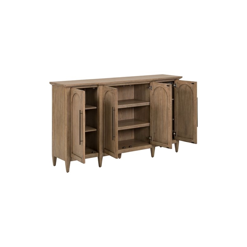 Liberty Furniture Pavilion 4 Door Accent Cabinet Home Storage - Brown Oak Wood