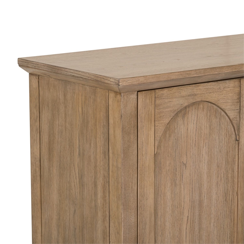 Liberty Furniture Pavilion 4 Door Accent Cabinet Home Storage - Brown Oak Wood