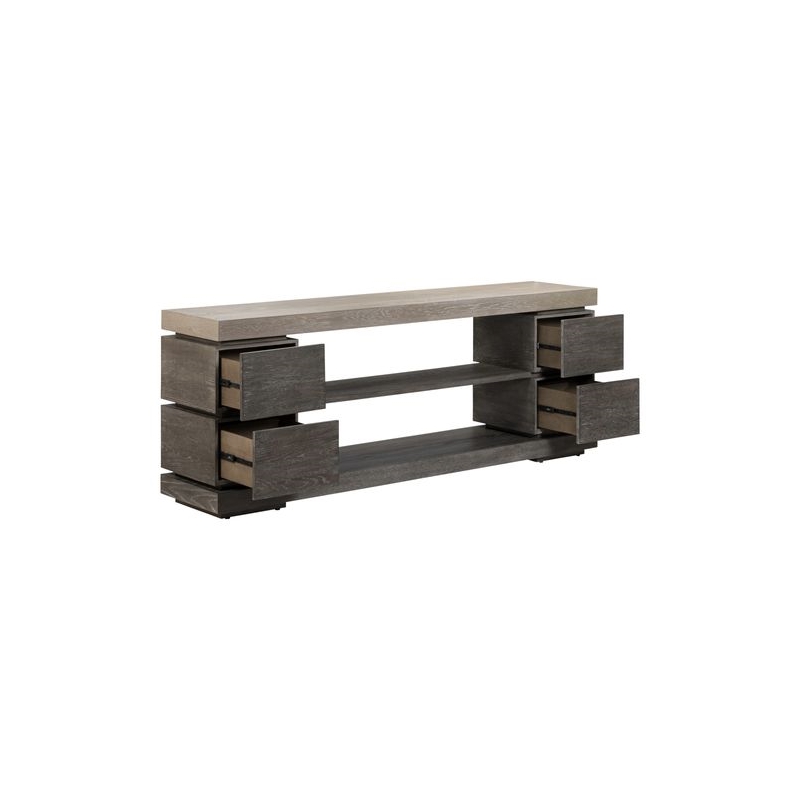 Liberty Furniture Piedmont Living Room 84 Inch TV Console - Brown Oak Wood