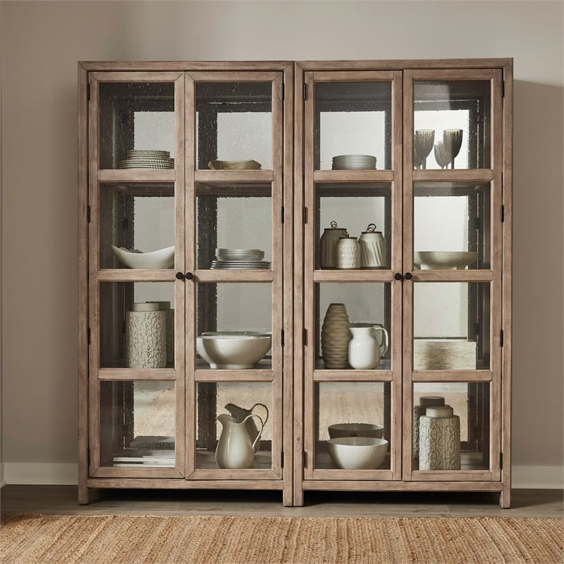 Liberty Furniture Proximity Place 2 Piece Bunching Cabinet Set Beige Birch Wood