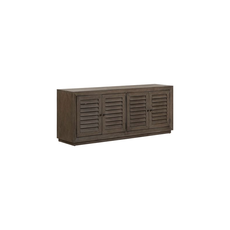 Liberty Furniture Aspen Sky Living Room 78 Inch TV Console - Brown Oak Wood