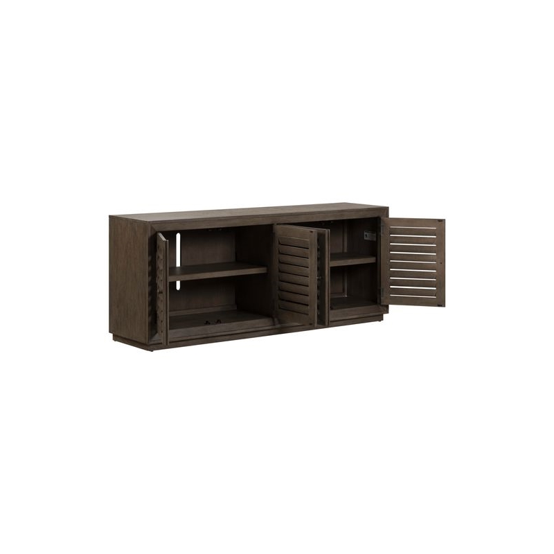 Liberty Furniture Aspen Sky Living Room 78 Inch TV Console - Brown Oak Wood