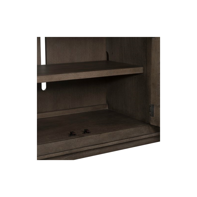 Liberty Furniture Aspen Sky Living Room 78 Inch TV Console - Brown Oak Wood