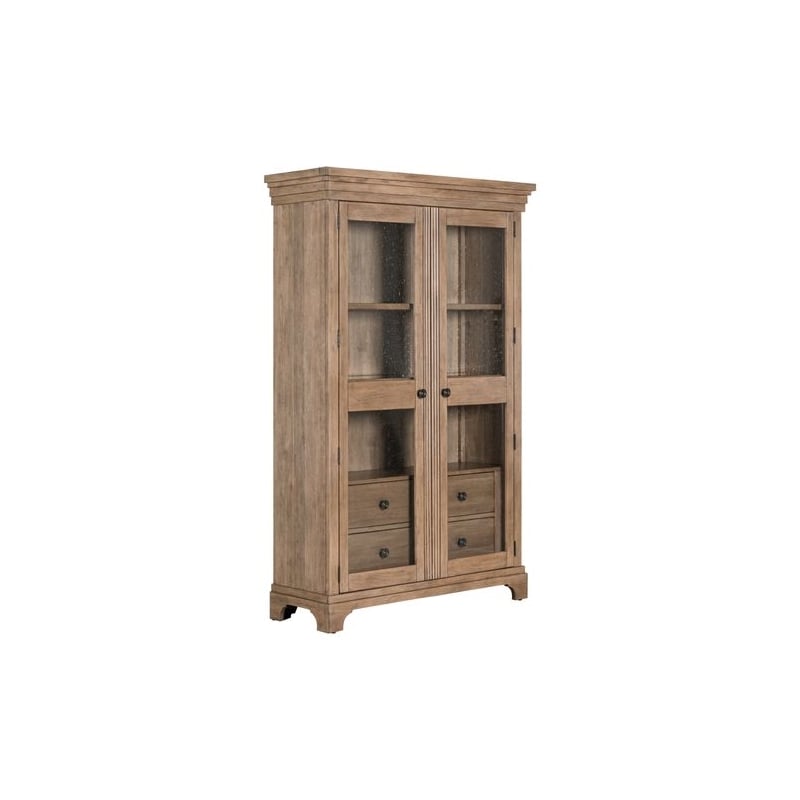 Liberty Furniture Haven Hills Display Cabinet Glass Door Display - Brown Wood
