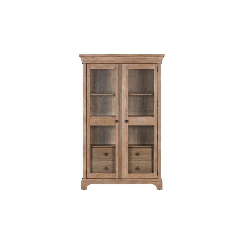 Liberty Furniture Haven Hills Display Cabinet Glass Door Display - Brown Wood