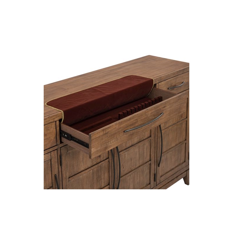Liberty Furniture Shaker Lakes Dining Room Buffet Cabinet - Brown Maple Wood