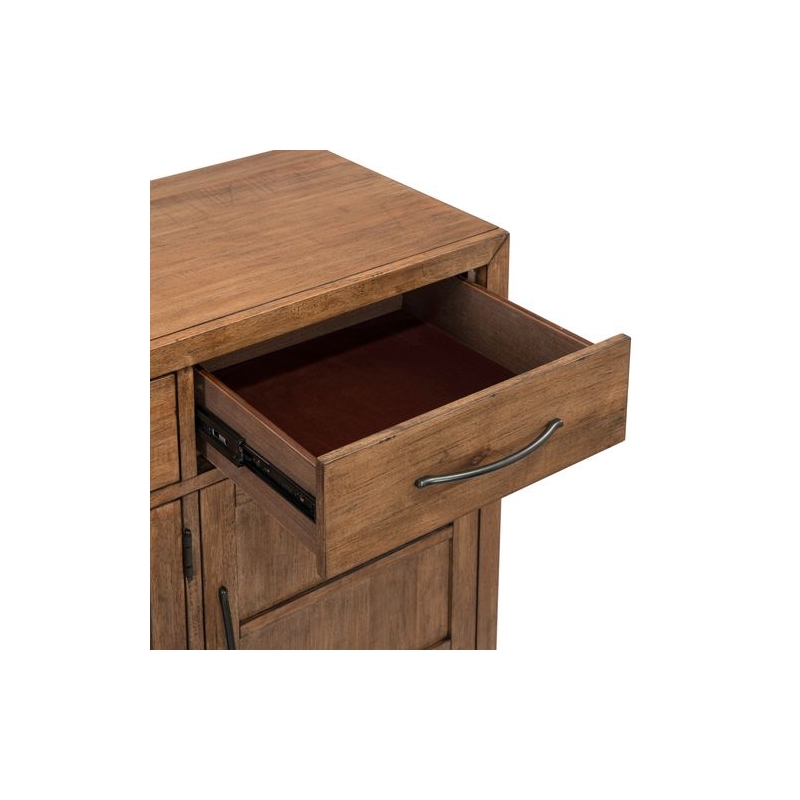Liberty Furniture Shaker Lakes Dining Room Buffet Cabinet - Brown Maple Wood