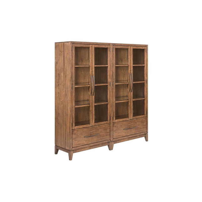 Liberty Furniture Shaker Lakes 2 Piece Bunching Cabinets Display Set Brown Wood