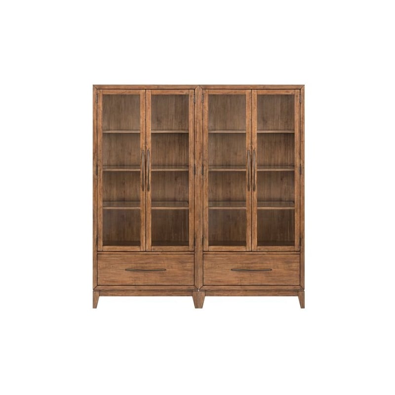 Liberty Furniture Shaker Lakes 2 Piece Bunching Cabinets Display Set Brown Wood