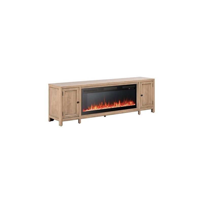 Liberty Furniture Proximity Place Living Room 82 Inch Fireplace TV Console - Brown Wood