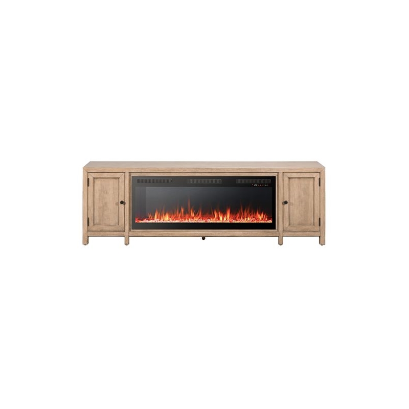 Liberty Furniture Proximity Place Living Room 82 Inch Fireplace TV Console - Brown Wood
