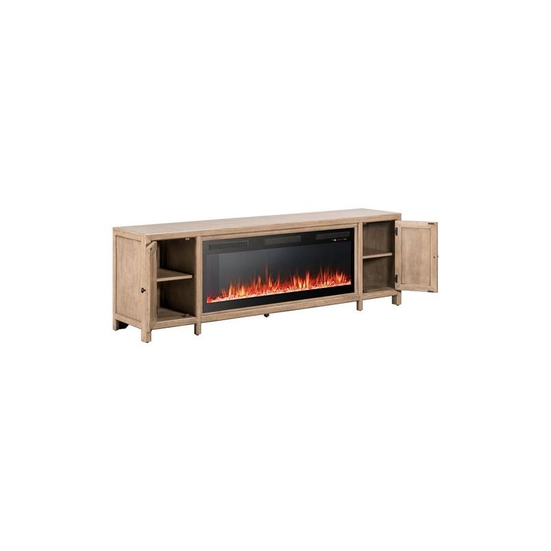 Liberty Furniture Proximity Place Living Room 82 Inch Fireplace TV Console - Brown Wood