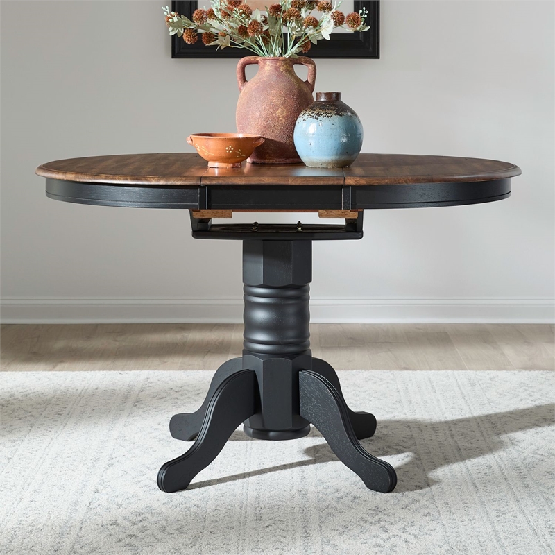 Liberty Furniture Carolina Crossing Dining Room Gathering Table with Leaf Black