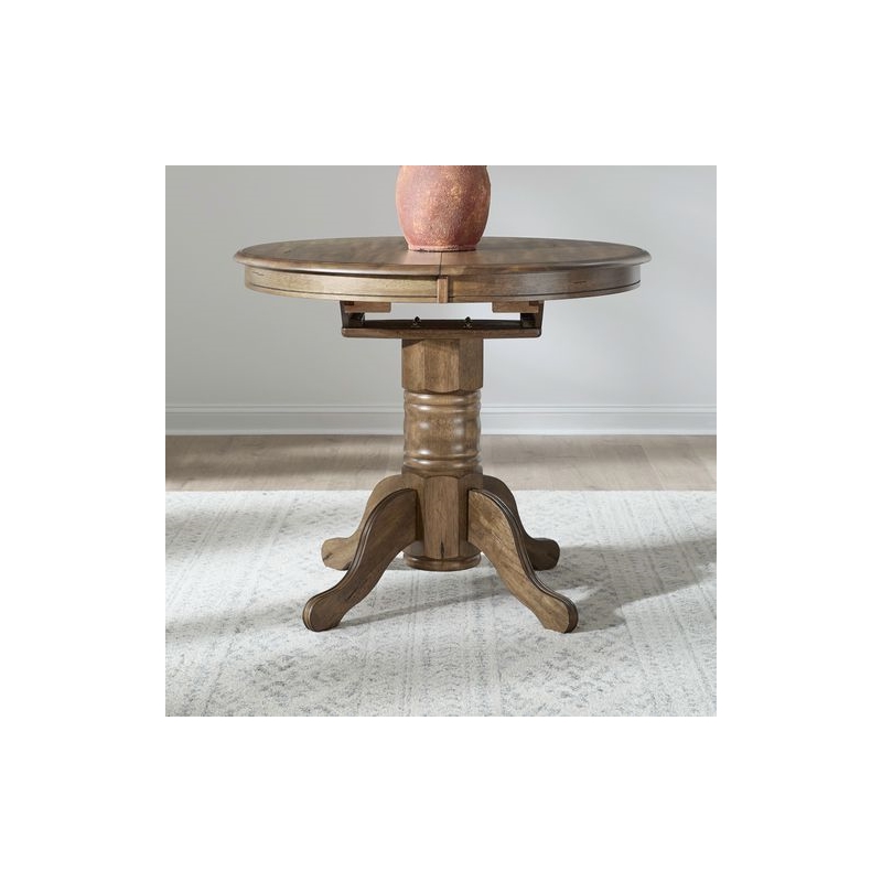 Liberty Furniture Carolina Crossing Dining Room Gathering Table with Leaf Brown