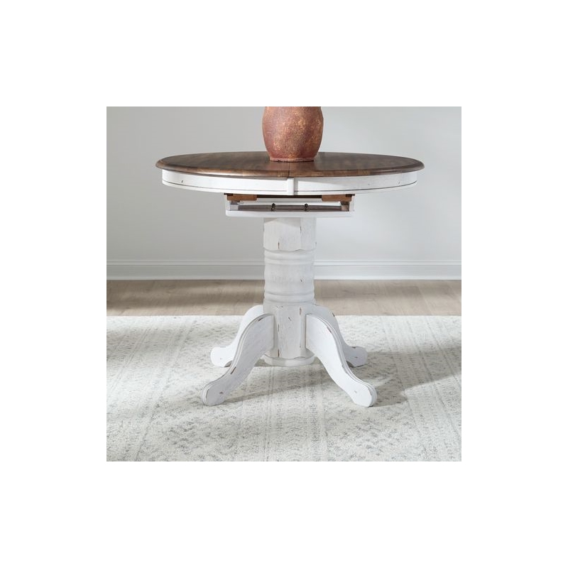 Liberty Furniture Carolina Crossing Dining Room Gathering Table with Leaf White