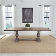 Liberty Furniture River Place Dining Room Trestle Table with Leaf - Brown Wood