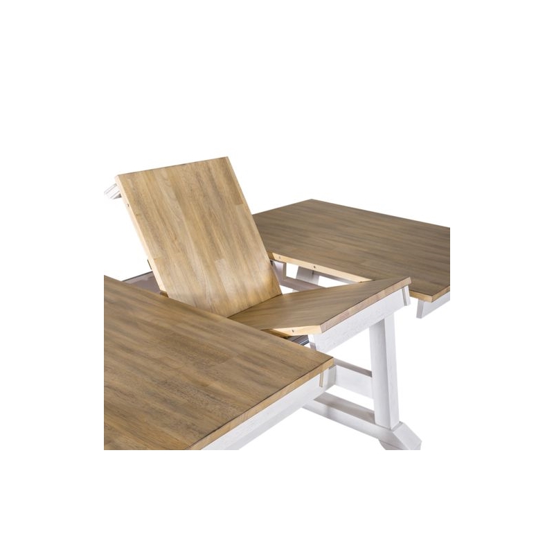 Liberty Furniture Lindsey Farm Dining Room Trestle Table with Leaf - White Wood