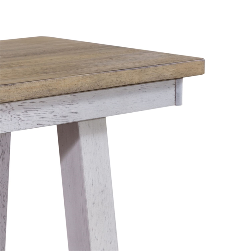 Liberty Furniture Lindsey Farm Backless Dining Room Bench - White & Tan Wood