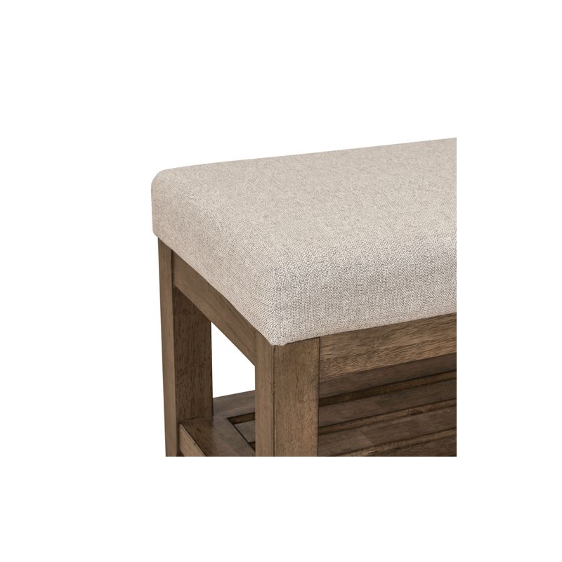 Liberty Furniture Shaker Lakes Upholstered Dining Room Bench - Brown & Taupe