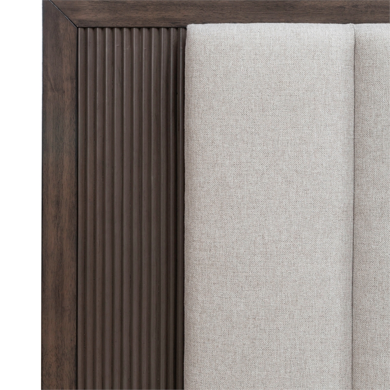 Liberty Furniture Modern Edge California King Upholstered Bed Frame Brown Wood